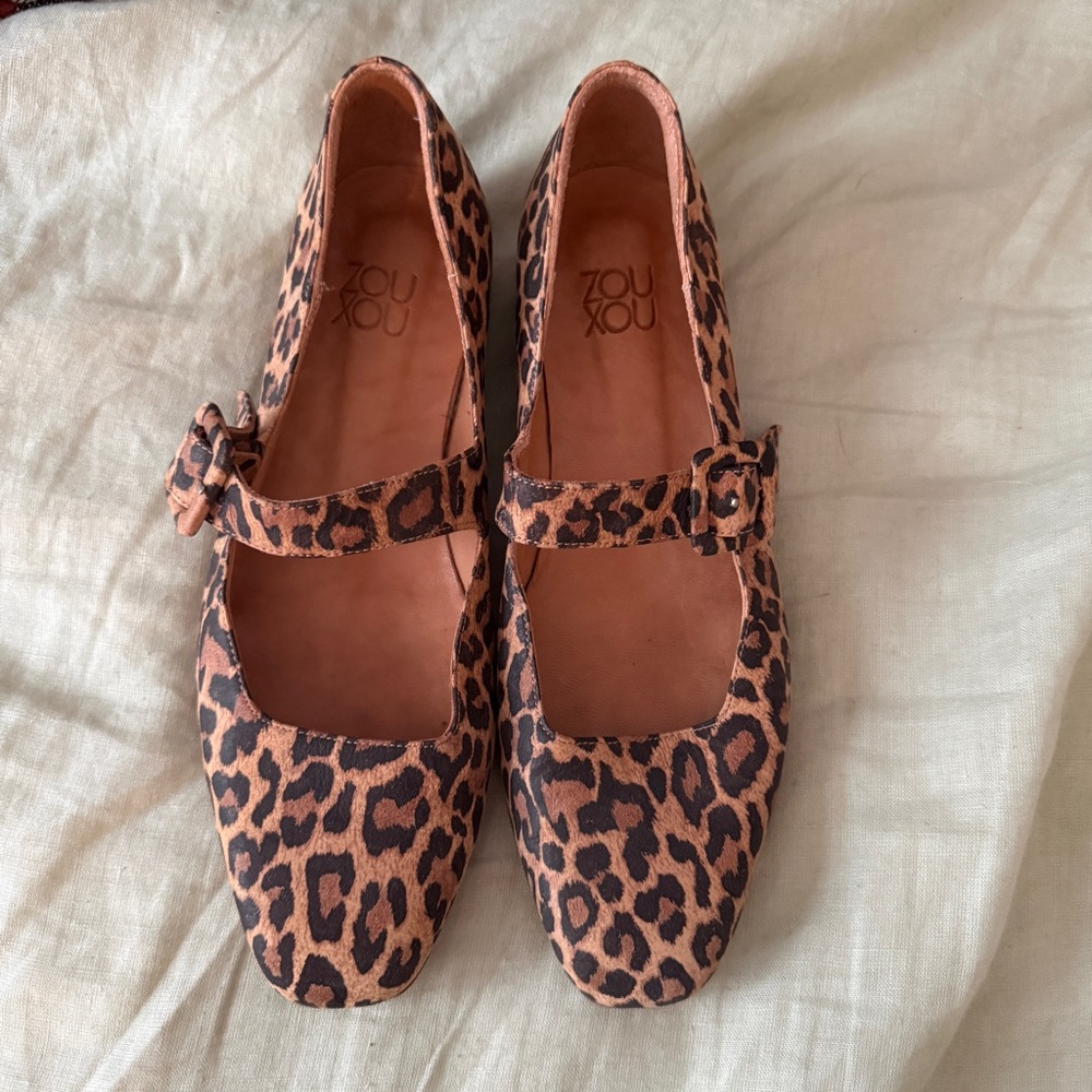Zou Xou Leopard Print Mary Jane Flats - Picture 2 of 6